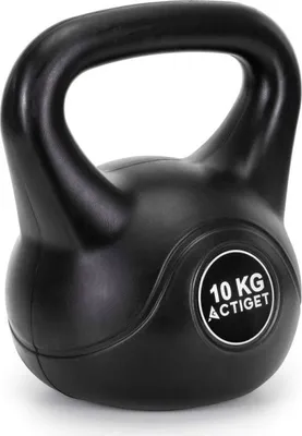 Immagine prodotto di ACTIGET Kettlebell per allenamento, manubrio da 10 kg ACTIGET, kettlebell da allenamento ABS, sfera nera