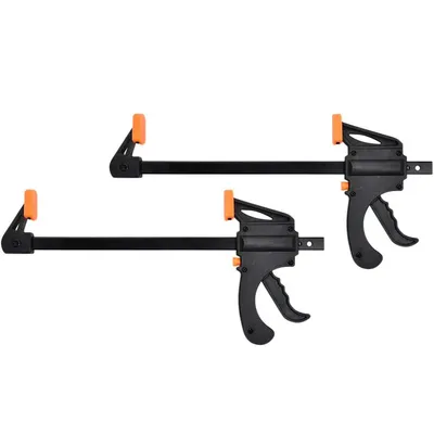 Produktbild von 2 Stück Einhandzwinge,Zwingen Set mit hochwertigen Klemmen zum Spannen bis 600mm,ergonomische Klemmzwingen mit einer Spannkraft bis 70 kg