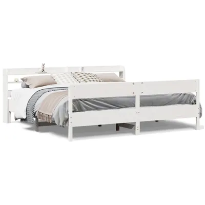 Obrázok produktu pre vidaXL Posteľ z masívu bez matraca biela 200x200 cm borovicové drevo