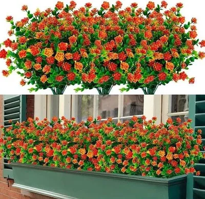 Immagine prodotto di Decorazioni da balcone - Fiori artificiali - Resistenti ai raggi UV - Plastica - 35 cm - Arancione