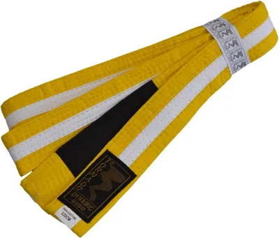 Produktbild von TEKKA BUDO Kinder BJJ Gürtel Brazilian Jiu Jitsu Gelb-Weiß Farbgürtel mit schwarzem Balken 240 cm