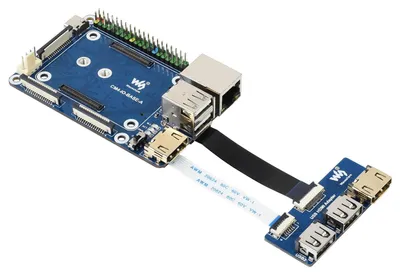 Produktbild von Waveshare Mini Base Board für Raspberry Pi 4B: Erweiterung mit USB, HDMI und Gigabit Ethernet
