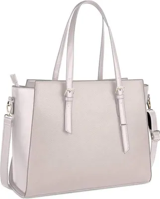 Produktbild von Handtasche Damen Groß Schwarz Leder 15.6 Zoll Laptop Umhängetasche