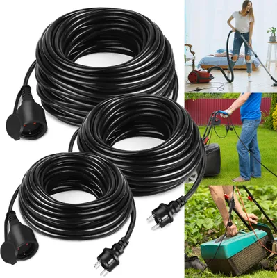 Produktbild von XINZI 20M Verlängerungskabel Außen: IP44 geschützt, mit Schutzkappe & Eurostecker – Innen & Außen nutzbar (Strom/Kabelverlängerung)