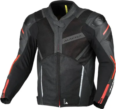 Immagine prodotto di Giacca da moto Macna Galvic in pelle/tessuto traforato, nero/rosso, 48