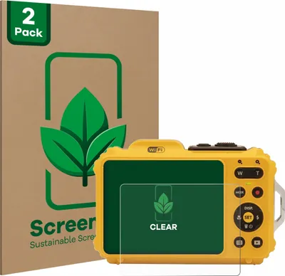 Produktbild von 2x ScreenLeaf Schutzfolie für Kodak Pixpro WPZ2 nachhaltiger Displayschutz Display Schutz Folie Klar Transparent