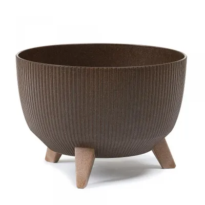 Obrázek produktu pro Květináč LAMELA Květináč ROMA ECO COFFEE, průměr 40 cm, mísa na pružinových nožkách, espresso