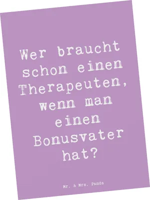 Produktbild von Mr. & Mrs. Panda Postkarte Spruch Bonusvater Liebe - Lavendeltraum - Geschenk, persönlicher Berater, Postkarten, Grußkarte, persönliche Erinnerungen, Elternteil, Geduld