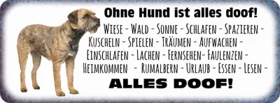 Produktbild von vianmo Holzschild 10x27 cm ohne Hund ist alles doof Tier Haustier