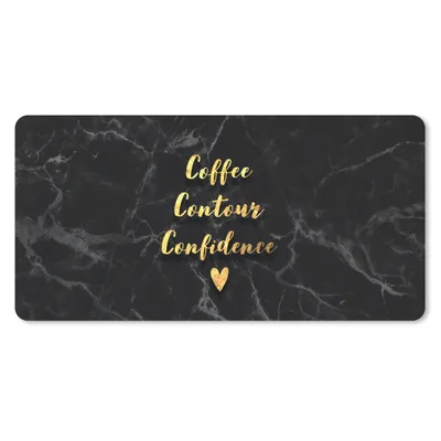 Produktbild von MuchoWow® Mauspad Mousepad Zitat - Kaffee - Gold - Marmor 60x30 cm - Mousepads - Maus Mat - Pad - Mausunterlage - Nachhaltig