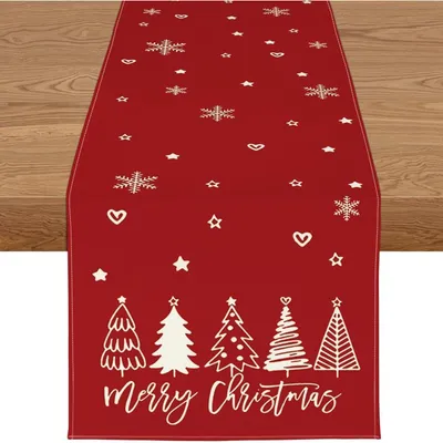 Produktbild von Tischläufer Weihnachten Rot Wasserabweisend 40 x 180 cm