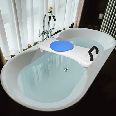 Image de UISEBRT Siège de baignoire avec plateau tournant 75,5x34cm Planche de baignoire pour s'asseoir Siège de baignoire pour personnes âgées Adultes Réglable Planche de baignoire pour s'asseoir pour baignoire Planche de douche jusqu'à 150kg avec poignée noire