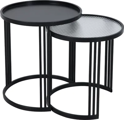 Produktbild von SVITA LADAR 2er Set Beistelltische Couchtische rund Schwarz