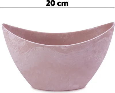 Image de Jardinière haute ovale vintage sable-beige 20 x 12 cm résistante aux intempéries