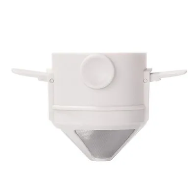 Produktbild von Kaffeetropfkegel - kein Filterpapier - Trichter Bruehtropfen - Wiederverwendbar - Faltbar - fuer Tropfkaffee und Tee mit Edelstahlhalter - Schwarz