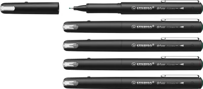 Obrázek produktu pro STABILO Premium Fineliner – dr!ver – balení po 5 kusech – zelená