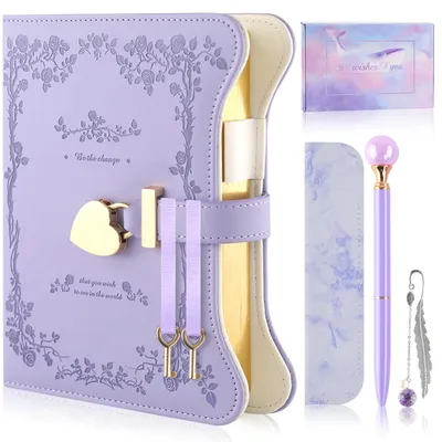 Produktbild von Solidchoice – Tagebuch mit Schloss für Mädchen, inklusive Schlüssel und Stift