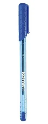 Guľôčkové pero, 0,7 mm, s vrchnákom, trojhranný tvar, KORES "K1-F", modrá