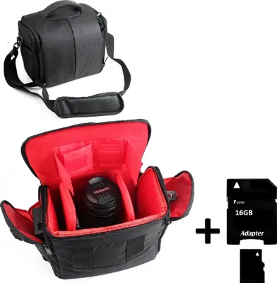 Produktbild von Kompatibel mit Nikon Z 6II Kameratasche Fototasche Umhängetasche Schultertasche Zubehör Tasche mit Zusatzfächern, Regenschutz Trennwänden + 16GB
