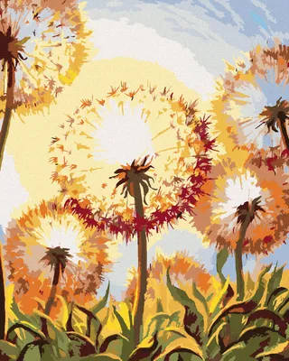 Produktbild von Zuty - Malen nach Zahlen - LÖWENZAHN IM SONNENSCHEIN, 40x50 cm, ohne Keilrahmen
