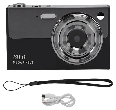 Zdjęcie produktu dla Aparat cyfrowy 4K dla nastolatków i studentów, podwójny obiektyw HD 68 MP, autofokus, 16-krotny zoom i 2,8-calowy ekran