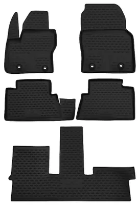 Produktbild von WALSER XTR Gummi Fussmatten Auto für Ford Grand C-Max, 7-Sitzer 2010 - 2019, 100% passgenaue Auto Fußmatten, robuste Universal Fußmatte Auto, Gummimatten Auto, Auto Fussmatten Gummi