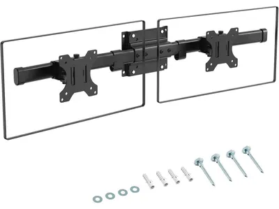 Productafbeelding van Monitorbeugel, dubbele wandmontage, VESA 75/100, draagvermogen 10 kg, staal, geschikt voor schermen tot 35 inch