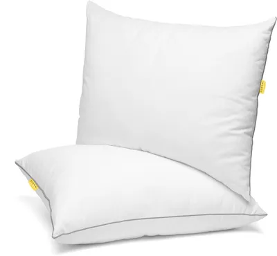 Produktbild von Sleep Comfy Baumwoll Kopfkissen 2er Set 60x70 cm – Hotelkomfort – Ergonomisch – Atmungsaktiv – Waschbar –