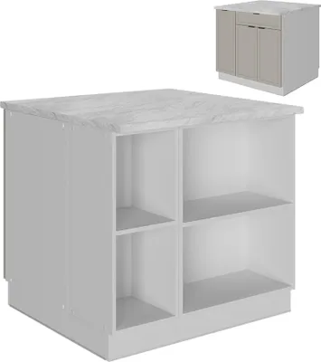 Produktbild von Kücheninsel Vicco Fame-Line GrauBeige 90 cm mit Schublade, ohne Arbeitsplatte, Model 50561