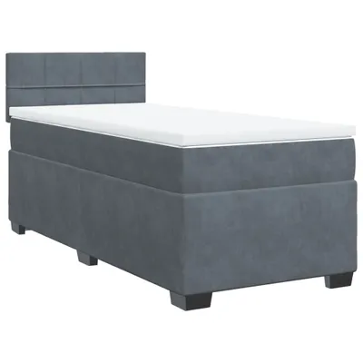 Produktbild von vidaXL Boxspringbett mit Matratze Dunkelgrau 80x200 cm Samt