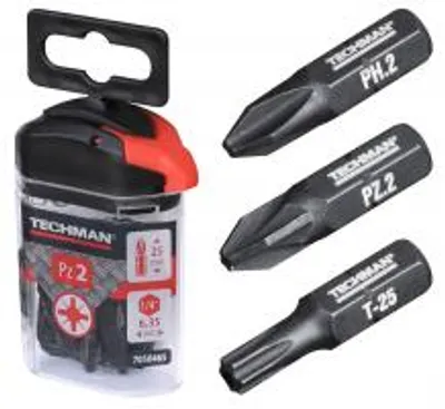 Image de Embouts de vissage 's2 black' 10 embouts Pz2 25 mm