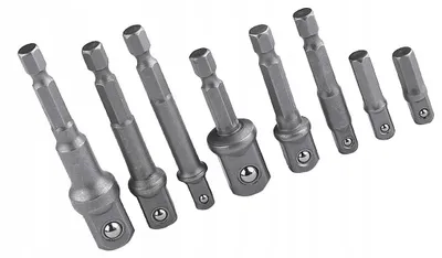 Obrázek produktu pro Sada 8 adaptérů nástrčných klíčů 1/4", 3/8", 1/2" Cr-V