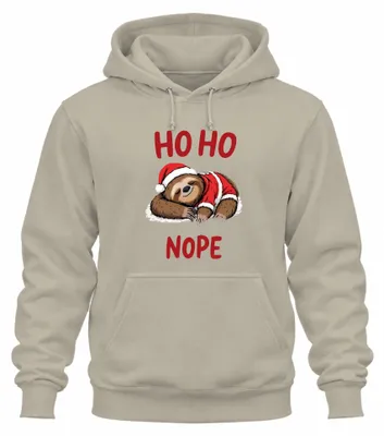 Immagine prodotto di HO HO NOPE Bradipo Cappello di Natale che dorme Regalo divertente Felpa con cappuccio Unisex, Natura, S