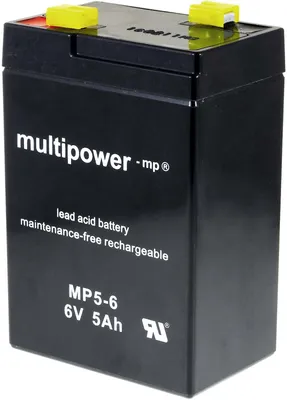 Image de Batterie de remplacement Powery pour moto pour enfants, vehicles pour enfants, quads pour enfants 6V 5Ah (remplace 4,5Ah 4Ah)
