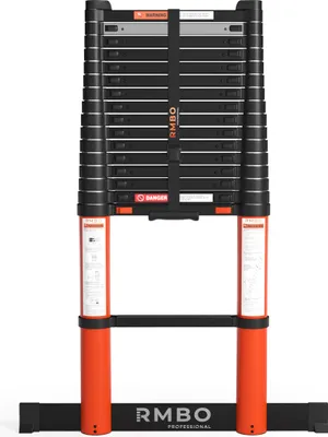 Produktbild von RMBO Professionelle Teleskopleiter 5,2 m lang, Soft-Closing, Max. Belastung 150 kg, EN 131.6, Anlegeleiter, Klappbare Leiter
