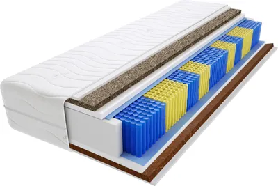 Produktbild von Matratze 120x220 cm Doppelmatratze, H4 Hart Federkernmatratze, Taschenfederkernmatratze 18 cm Hoch Kokosfaser Seegras Hypoallergene, HR-Schaum, Wendematratze mit Klimafaser, Gesteppter Bezug Panama Gras Multitaschen