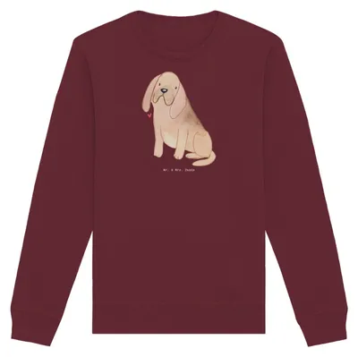 Produktbild von Mr. & Mrs. Panda Bio Baumwoll Pullover Bloodhound Moment Größe M - Burgundy - Geschenk, Sweatshirt, Sweater, Chien De Saint Hubert, Pulli, St. Hubertushund, Bluthund
