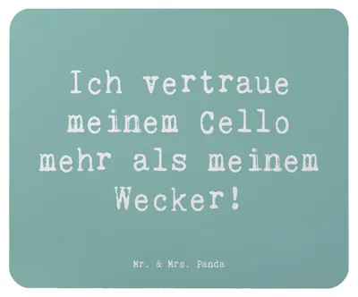 Produktbild von Mr. & Mrs. Panda Mauspad Spruch Cello Vertrauen - Meeresbrise - Geschenk, Musikinstrument, Streichinstrument, Musik, Lernen, Mouse Pad, pc, Musiker, Mousepad, Solo