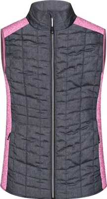 Produktbild von Weste im stylischen Materialmix pink-melange/anthracite-melange, Gr. S