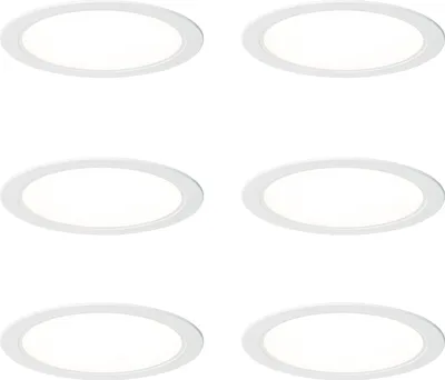 Produktbild von QAZQA - Modern Set mit 6 Einbaustrahlern weiß 14,5 cm inkl. LED Kelvinverstellbar mit Dip-Schalter - Stephanie Dimmer I Dimmbar I Wohnzimmer I Schlafzimmer - Kunststoff Rund - I (nicht austauschbare)