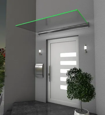 Produktbild von Gutta Echtglasvordach mit LED 160x93,5 cm VSG 2 x 8 mm klar