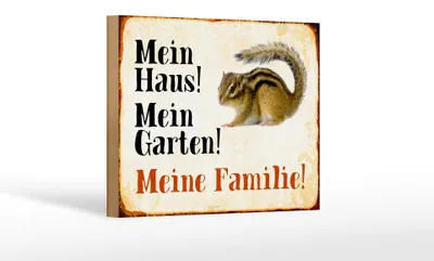 Produktbild von Holzschild Tiere 18x12cm Eichhörnchen mein Haus Garten
