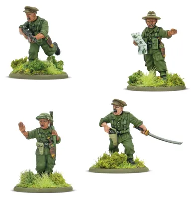 Produktbild von Warlord Games Gurkha Zugführer Tabletop-Miniaturen aus Resin, 4er Set