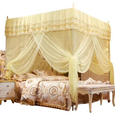 Immagine prodotto di Lussuoso letto a baldacchino da principessa con tre lati aperti, tenda, baldacchino e zanzariera (taglia S)
