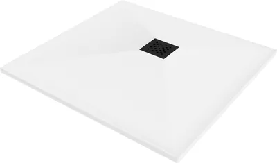 Immagine prodotto di Mexen Stone+ piatto doccia quadrato in composito 90 x 90 cm, bianco, copertura nera - 44109090-B