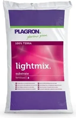 A bag of Plagron Light-mix substrate.