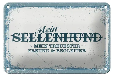 Produktbild von Blechschild Spruch 18x12cm Mein Seelenhund mein treuester Dekoration