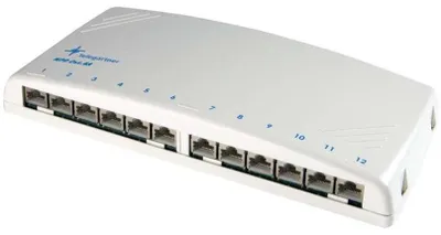 Produktbild von TELEGÄRTNER Mini-Verteiler MPD12-HS K, geschirmt, Cat.6A (tiefgest. n. ISO/IEC) alpinweiß