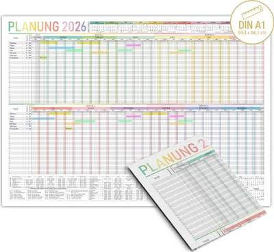 TOBJA Wandkalender 2026 groß mit Feiertagen und Ferien DE, AT TOBJA Wandkalender 2026 groß mit Feiertagen und Ferien DE, AT