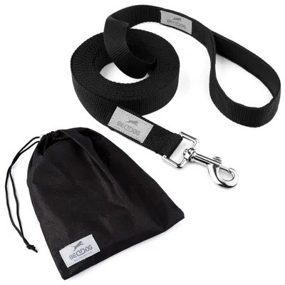 Produktbild von BedDog TYSON Trainingsleine mit Aufbewahrungsbeutel und Handschlaufe,10m-25mm,Schwarz